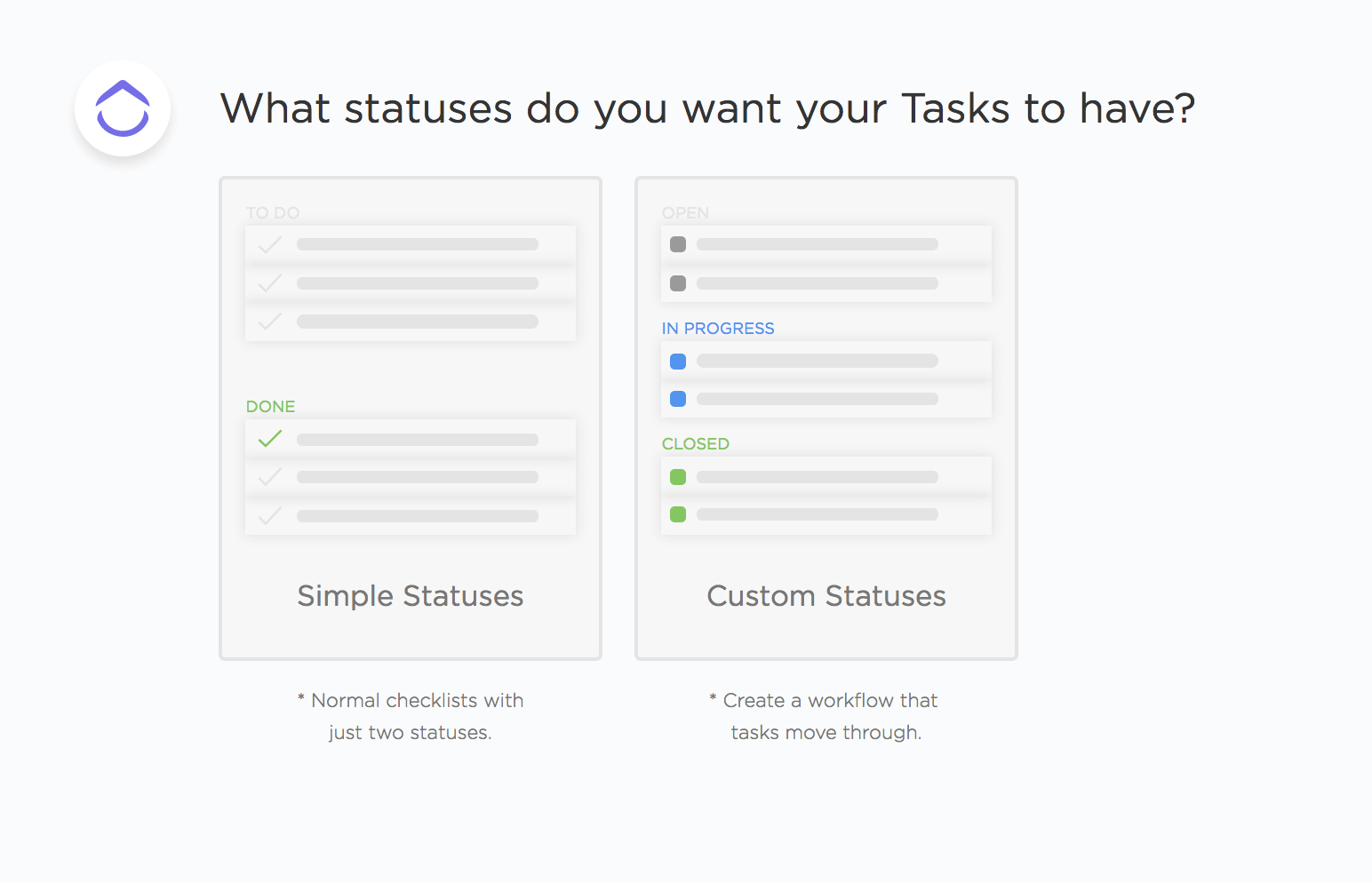 ClickUp Custom Statuses