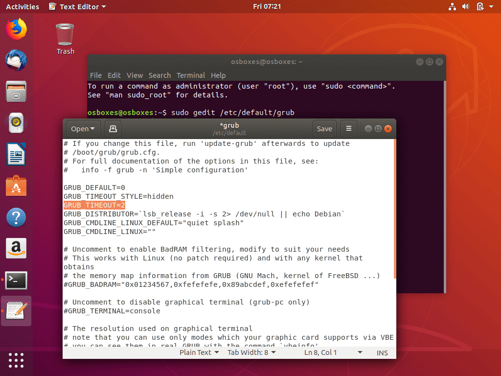 Reduce Ubuntu Grub Load Time