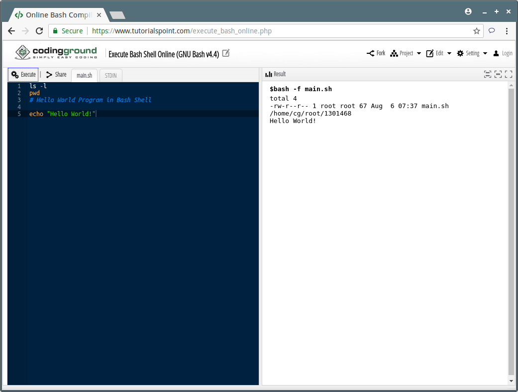 Run Bash Shell Online