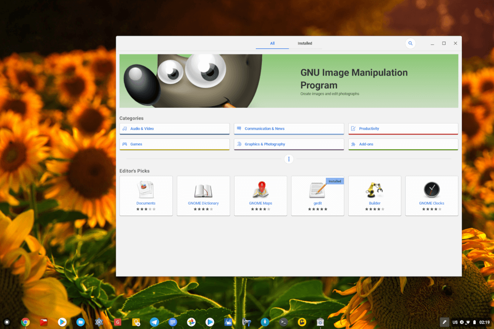 Gnome Software Center for Chrome OS