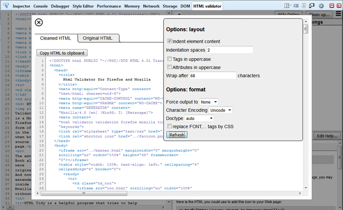 HTML Validator Firefox Addon