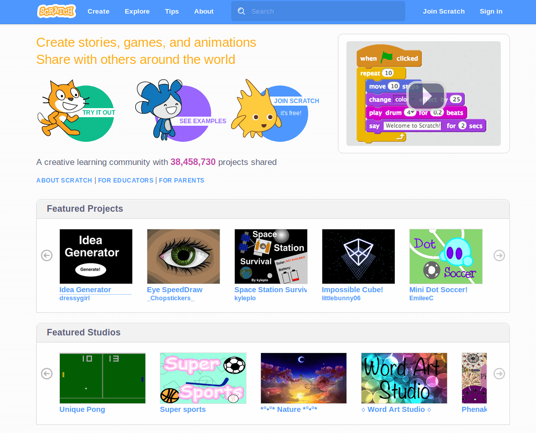 Scratch - Create Stories and Games