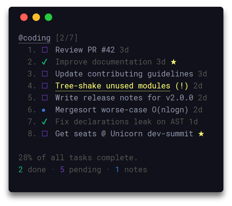 Taskbook - Commandline Note Taking Tool