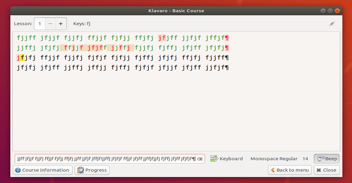 Klavaro Typing Test