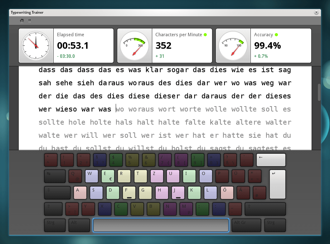 Ktouch Typewriting Trainer