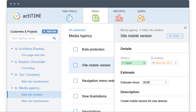 actiTIME - Time Tracking & Scope Management Software