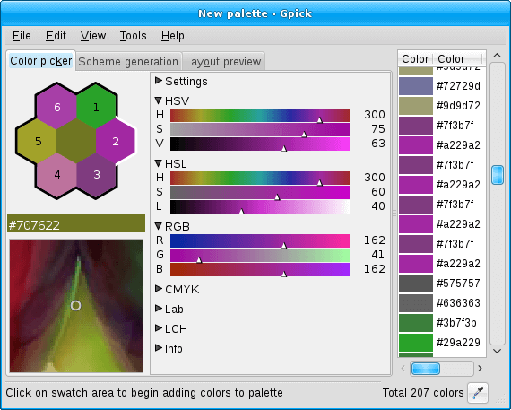 Gpick - An Advanced Color Picker