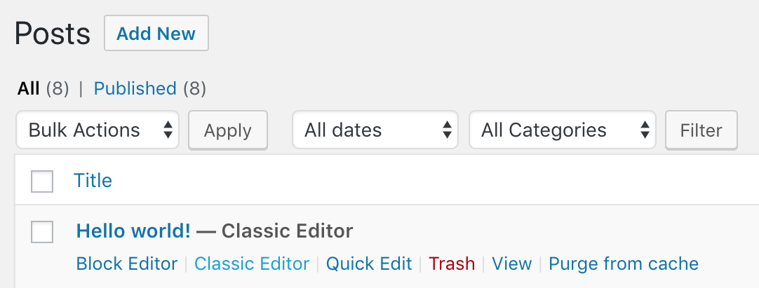 Classic Editor or Block Editor