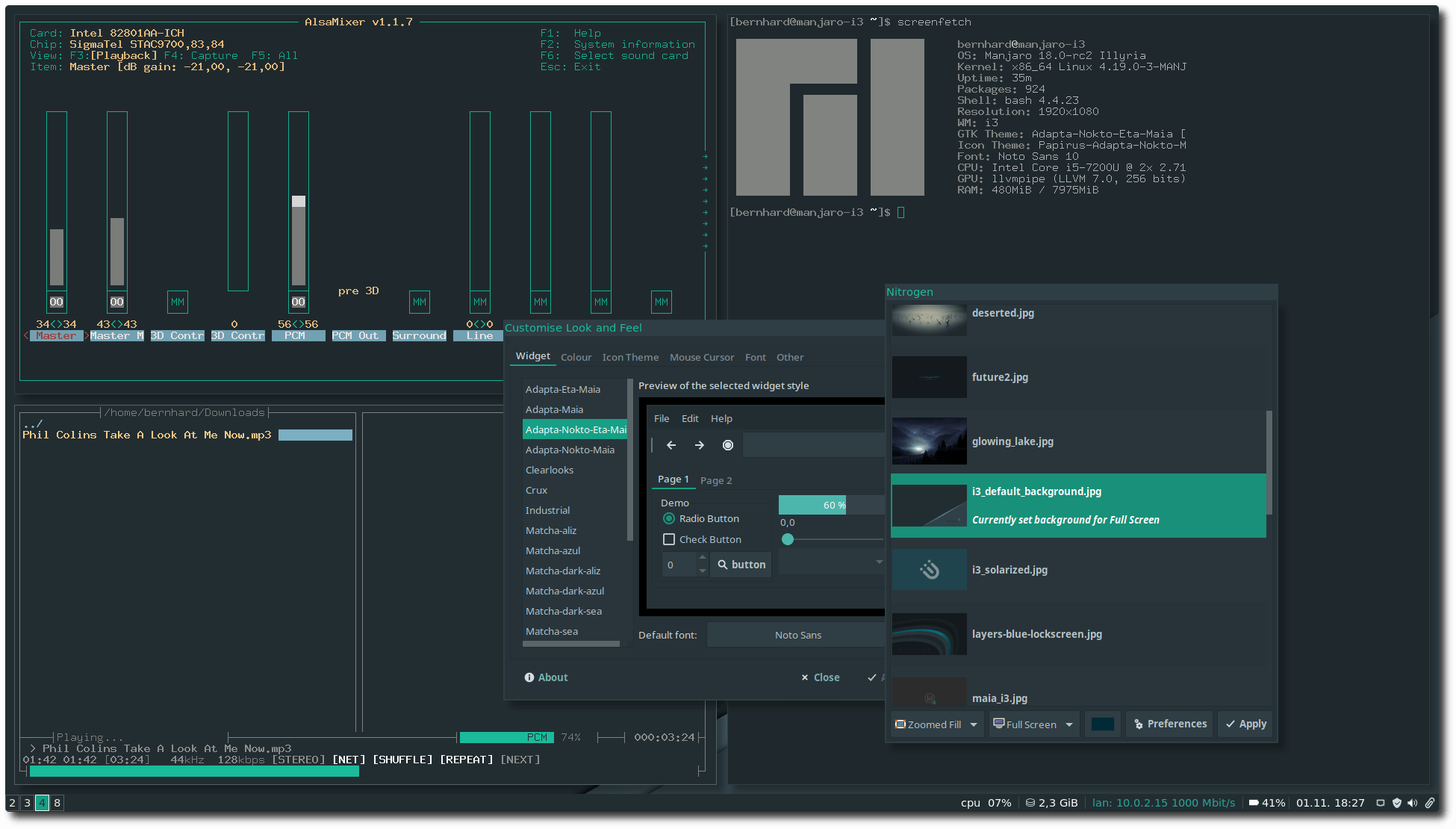 Manjaro 18.0 with Adapta Theme