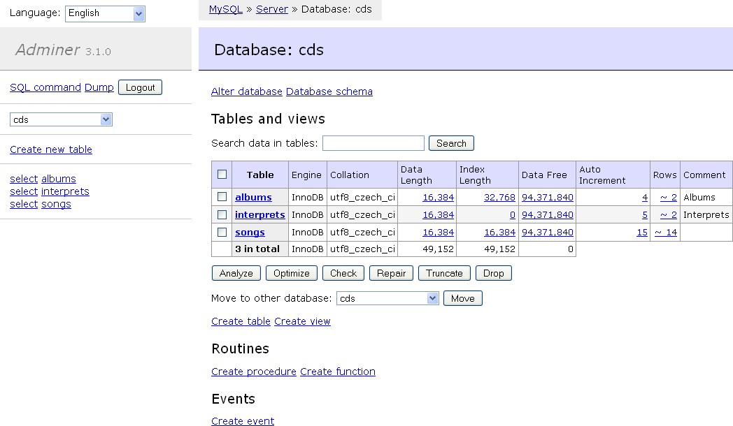 Adminer - Database Management Tool