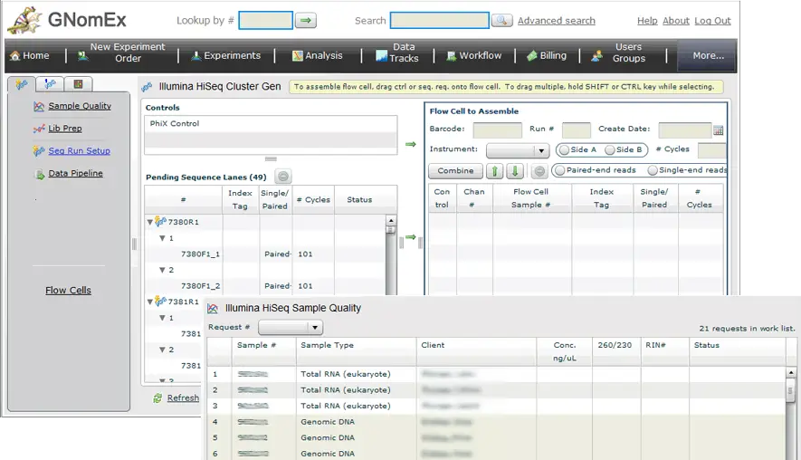 GNomEx is Genomic LIMS and Data Repository