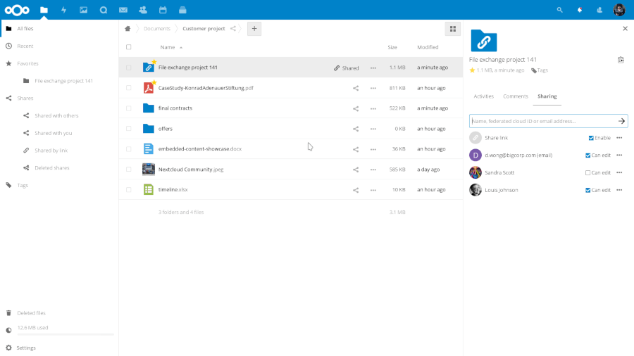 Nextcloud - self-hosted file share and communication platform