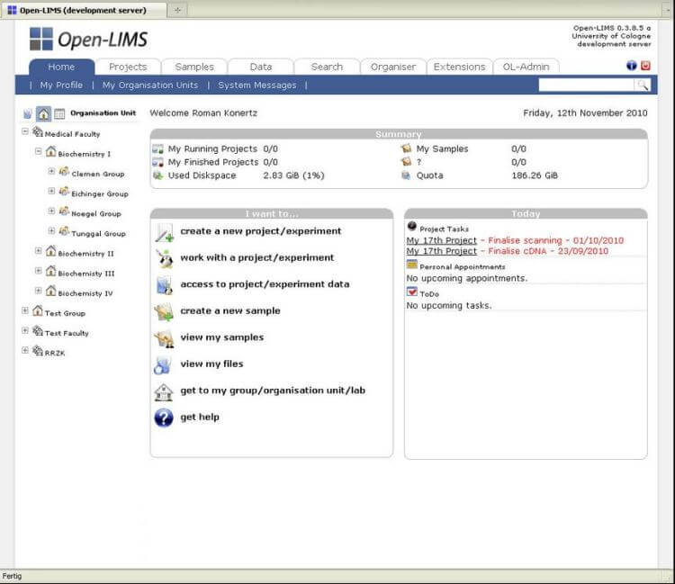 Open-LIMS - Open-Source Laboratory Information Management System