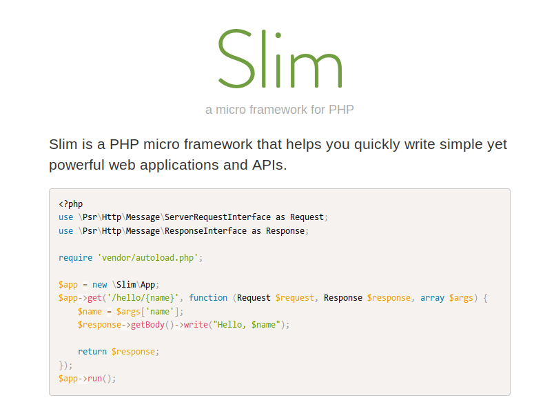 Slim-Framework - PHP Micro Framework