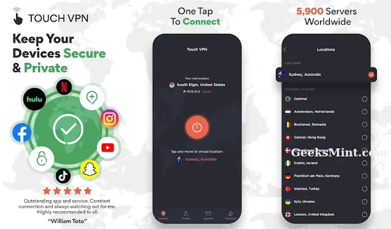 Touch VPN - Secure Hotspot Proxy