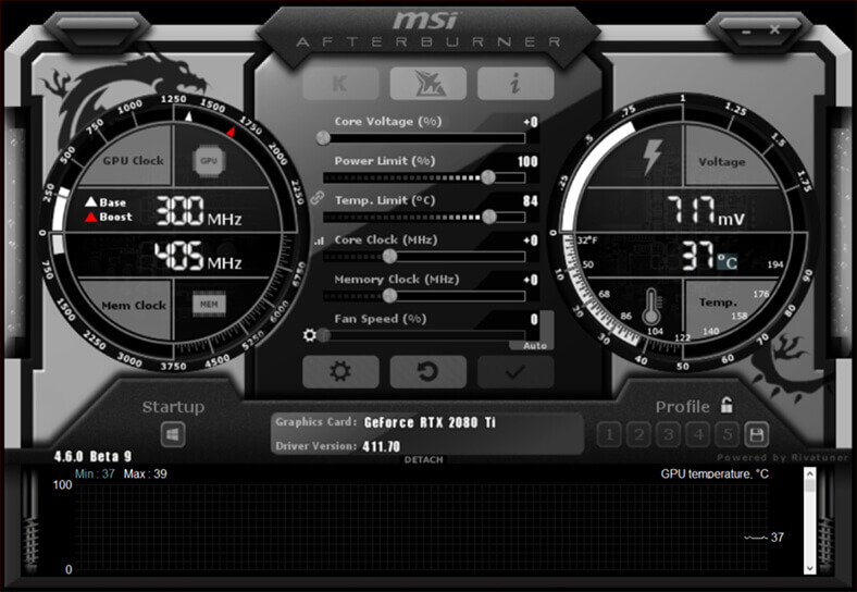 MSI Afterburner - overclocking utility for MSI graphics cards