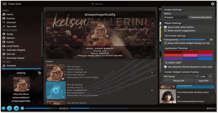 Olivia Music Player for Linux
