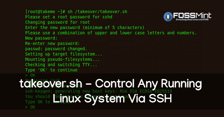 takeover.sh - Install Linux System via SSH