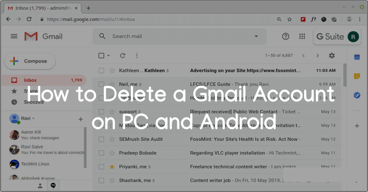 Delete a Gmail Account on PC and Android