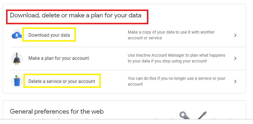Downlad Gmail Account Data
