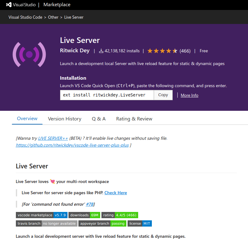 Live Server VS Code Extension