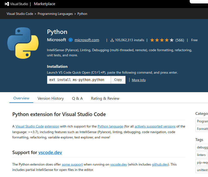 Python - Visual Studio Code Extension