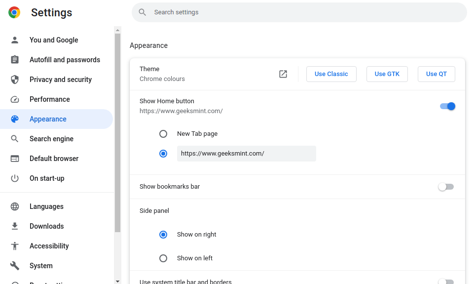 Set Homepage on Chrome