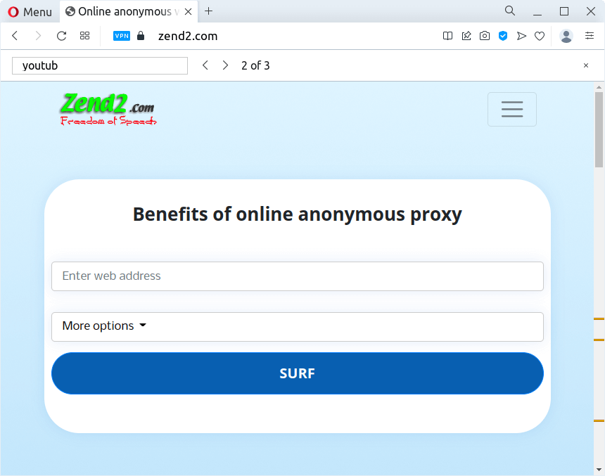 Zend2 - Online Anonymous Proxy