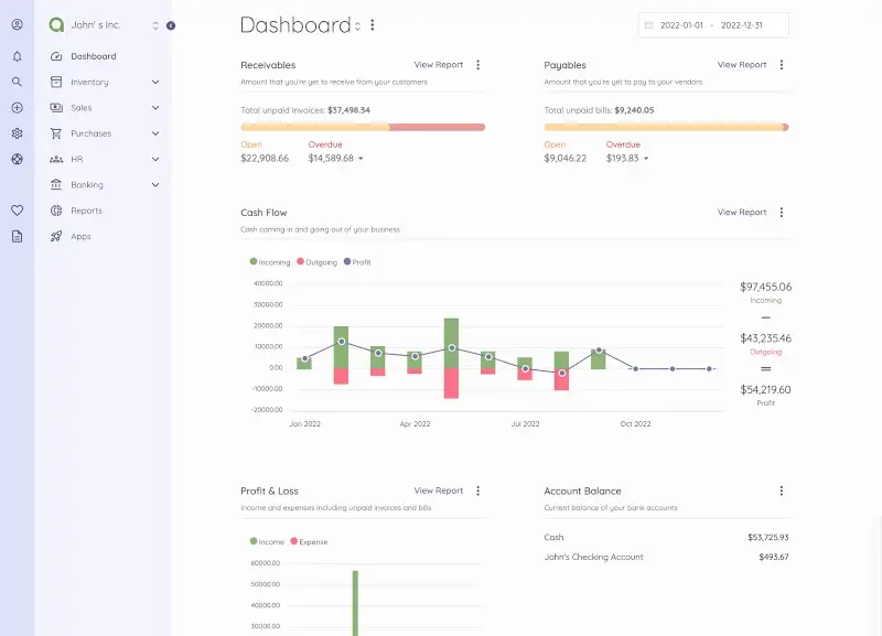 Akaunting Dashboard