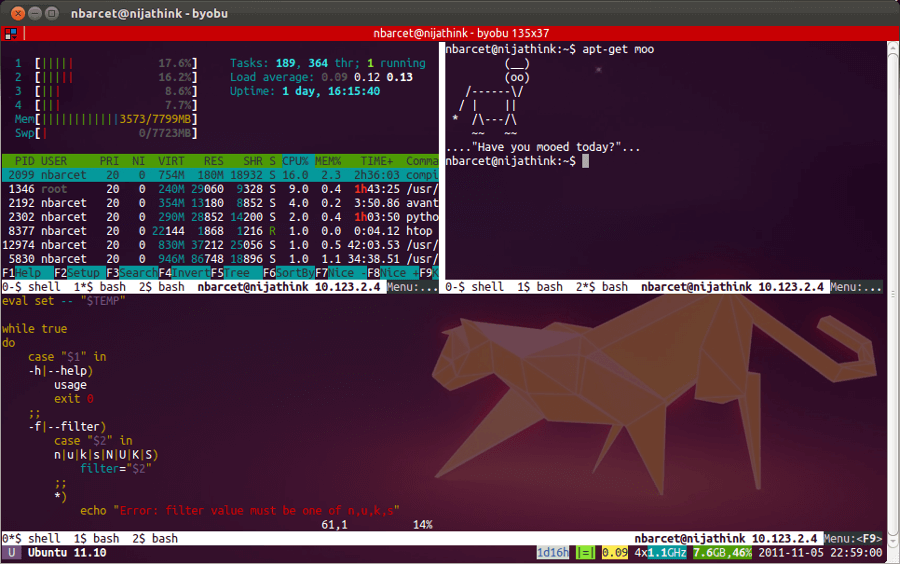 Byobu - Terminal-Multiplexer