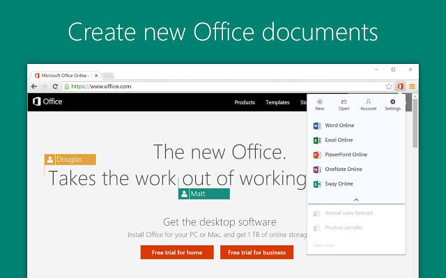 Office Online Chrome Extension