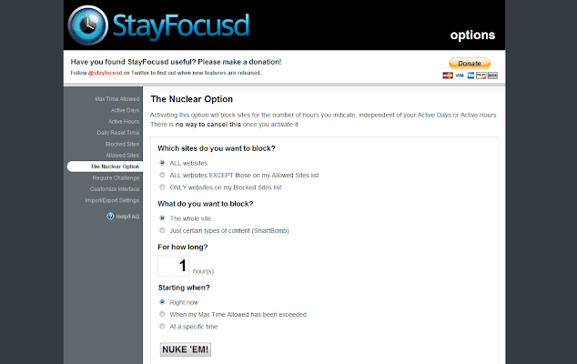 StayFocusd Chrome Extension