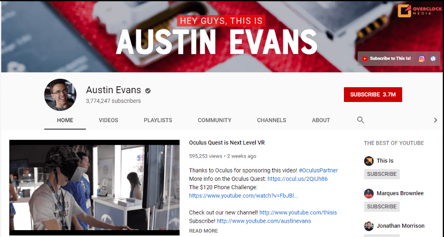 Austin Evans - YouTube Channel