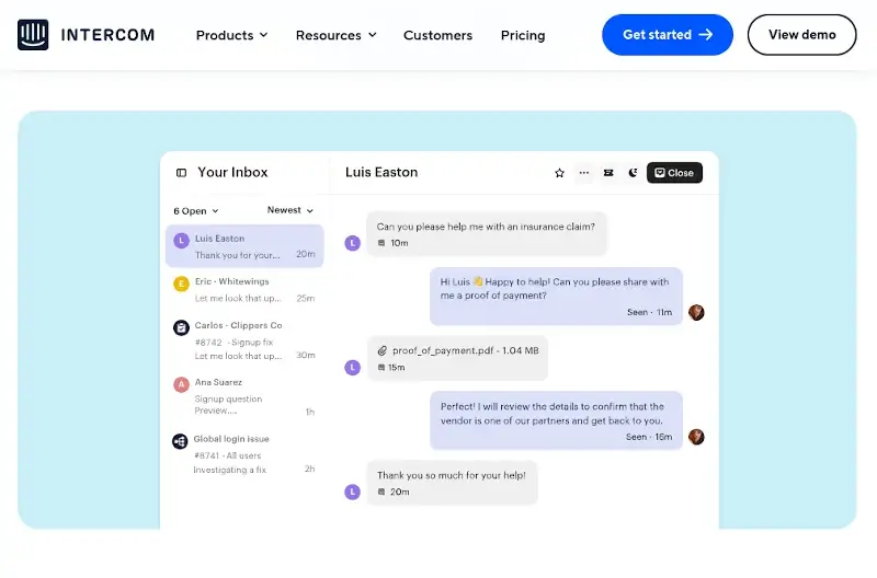 Intercom - All-In-One Live Chat Platform