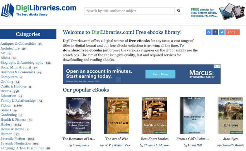 DigiLibraries Ebook Website
