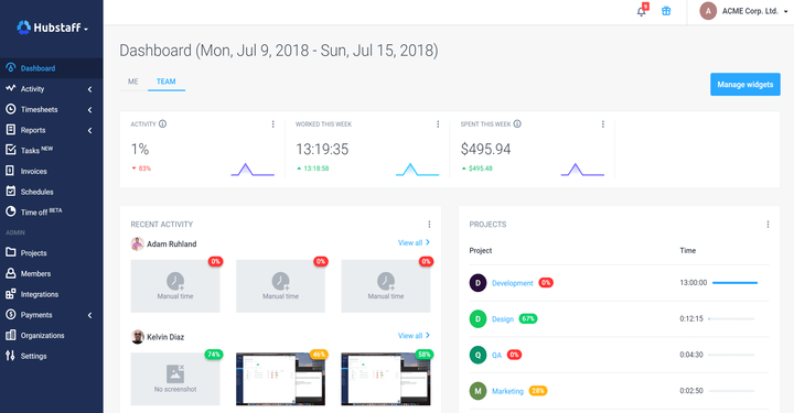 Hubstaff Work Time Tracking Software