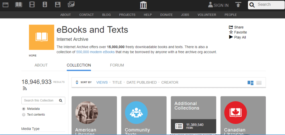 Internet Archive Ebook Website