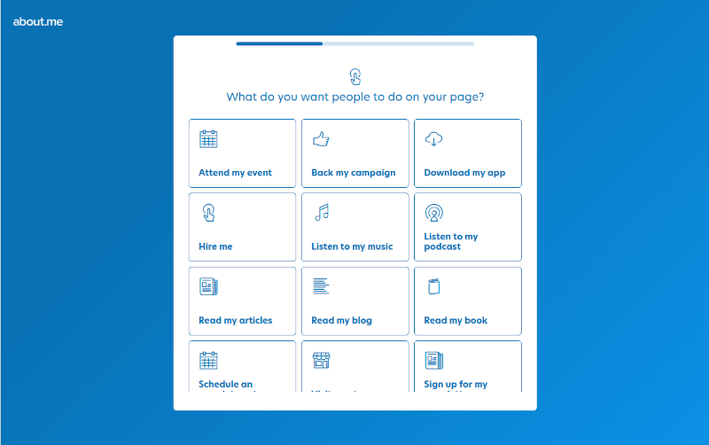 About.me Options to Choose