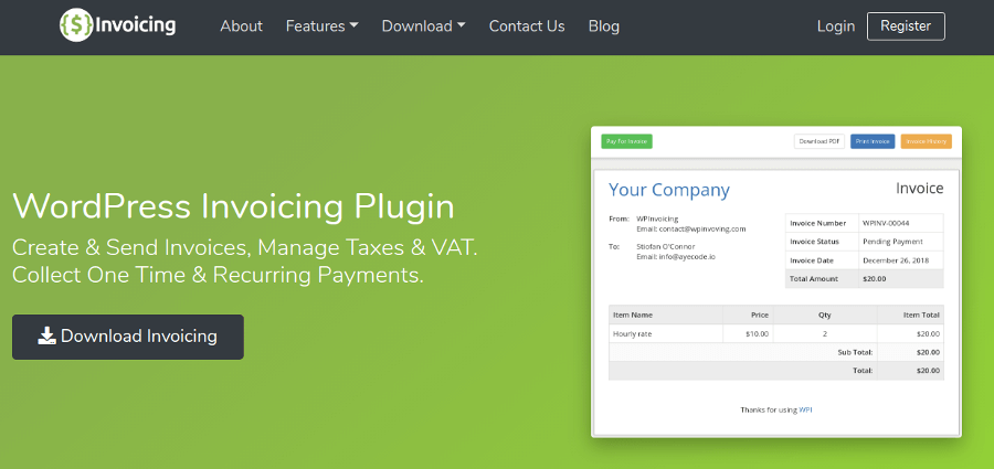 WP Invoicing - Plugin