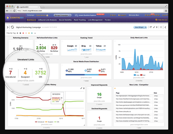 cognitiveSEO - BackLink Checker Tool