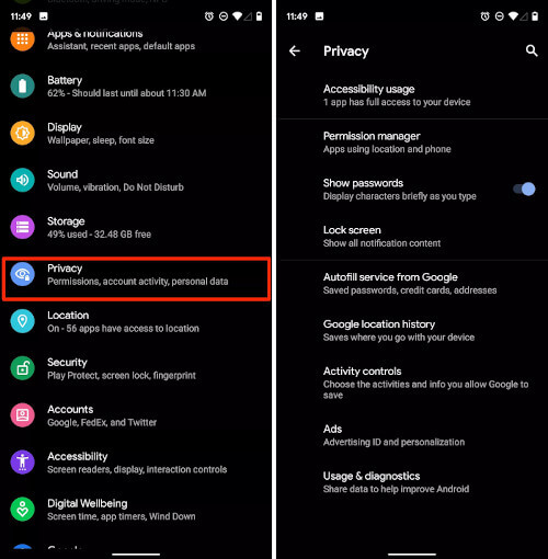 Android Q Privacy Controls