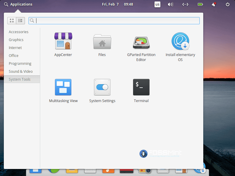 Elementary OS Application View