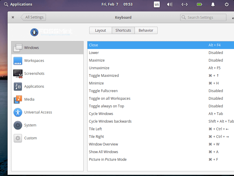 Elementary OS Keyboard Shortcuts