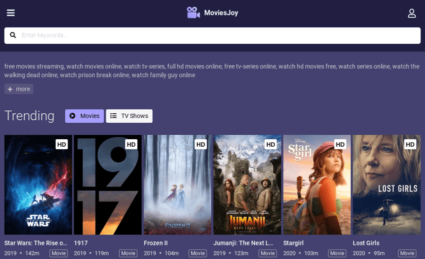 MoviesJoy - Movie & TV Show Streaming Site