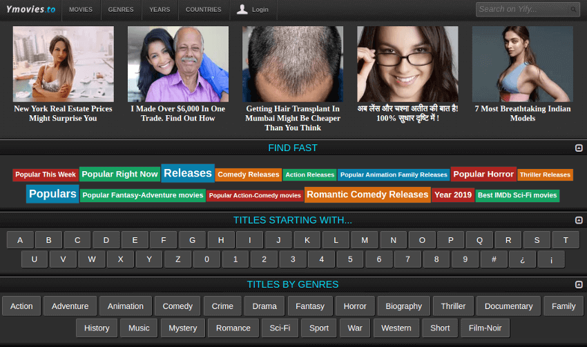 Yify TV - Movie & TV Show Streaming Site