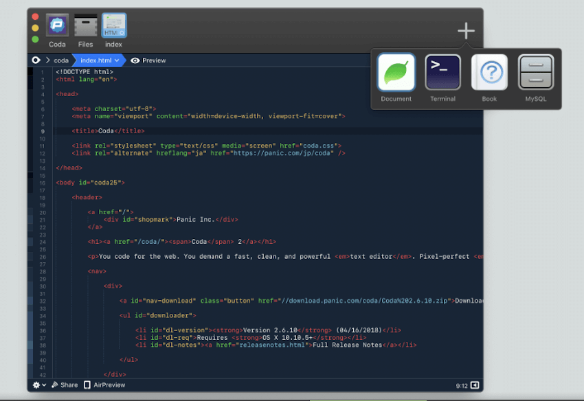 Coda 2 Text Editor For Mac