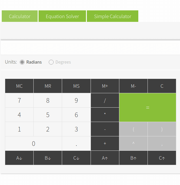 Online Calculator with Equation Solver