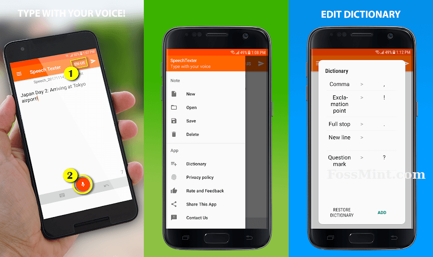 SpeechTexter - Android Dictation App