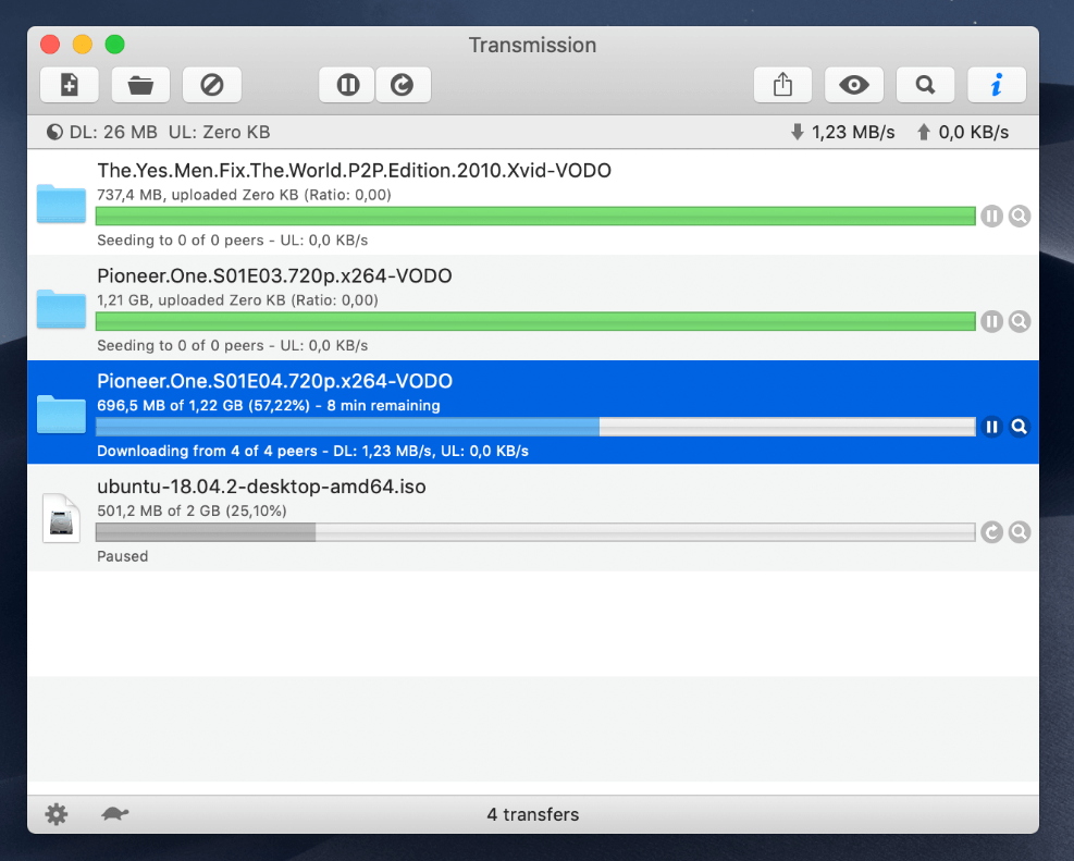 Transmission Free Torrent Client for Mac