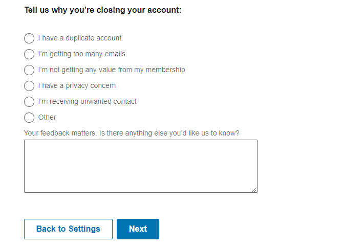 Linkedin Close Account